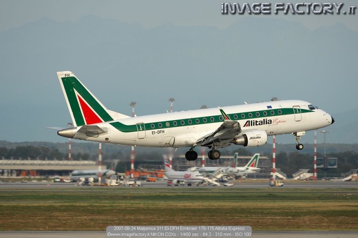 2007-08-24 Malpensa 311 EI-DFH Embraer 170-175 Alitalia Express